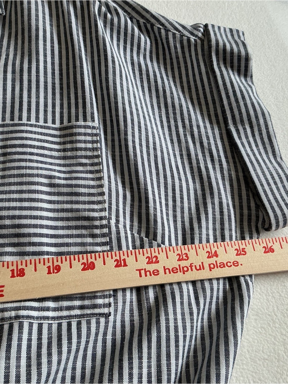 Ophelia Roe Striped Shirt Dress XL 100% Cotton Black White Midi Belted Pockets - Picture 6 of 11